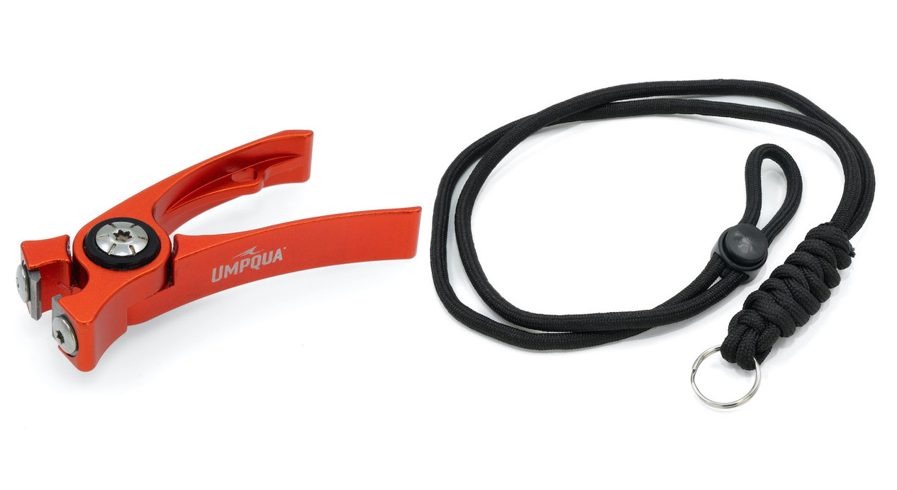 Pair of Orange Umpqua RiverRun Nippers with black Lanyard