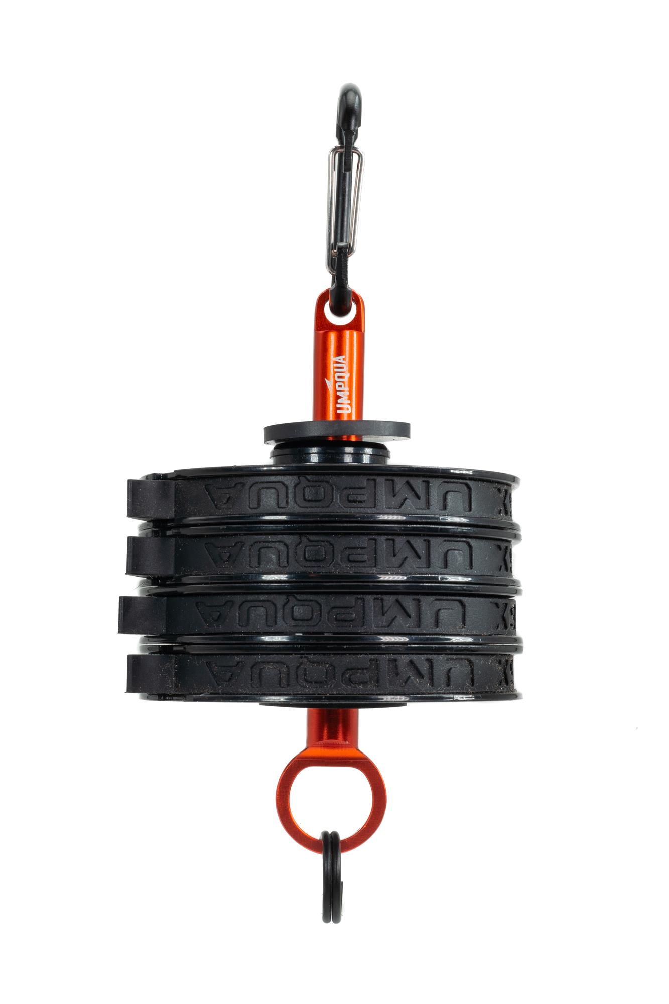 Umpqua RiverRun Tippet T loaded with four tippet spools for organized, tangle-free fly fishing leader storage