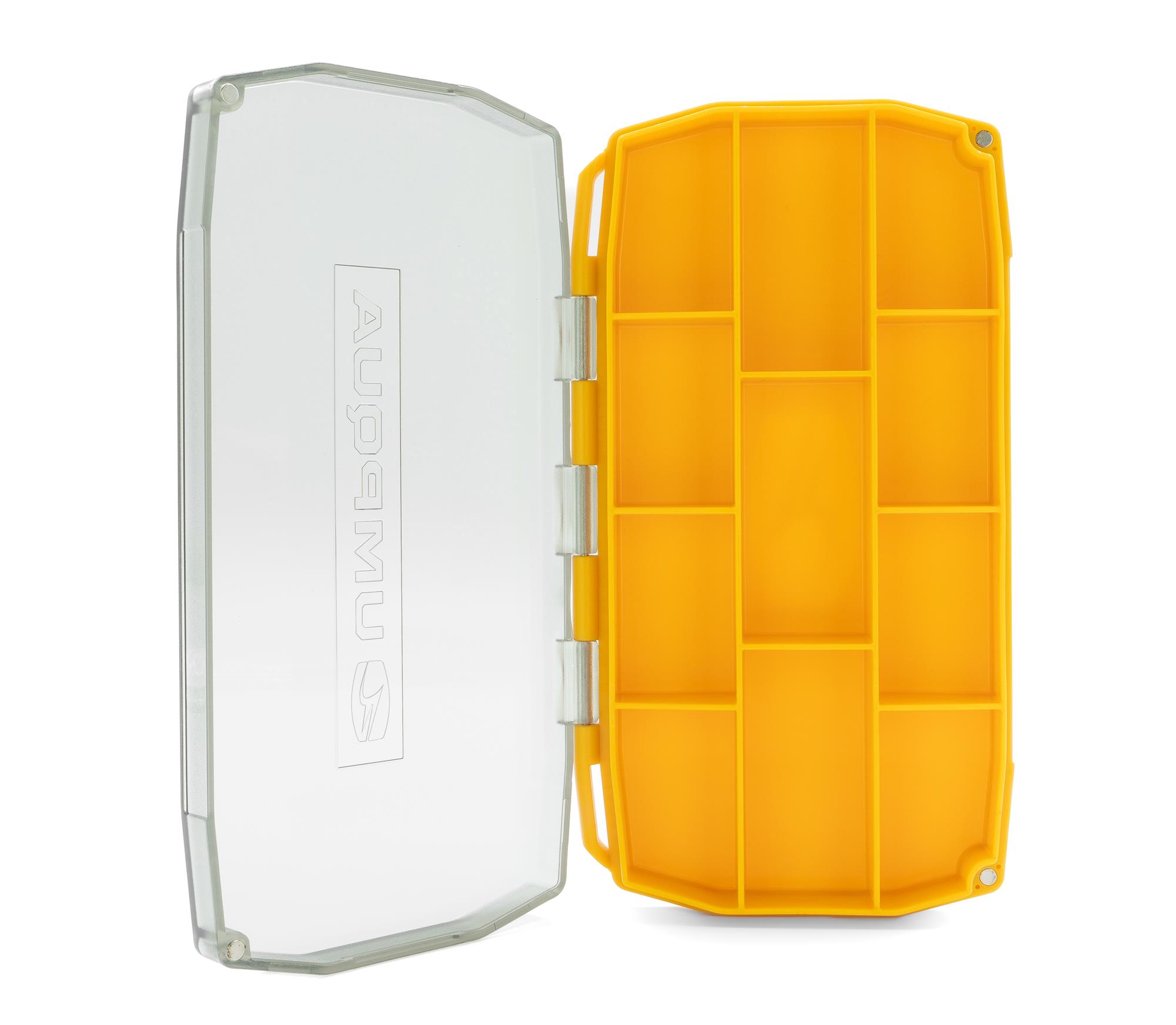 Large sized Umpqua UPG Compartment Fly Box with lid open