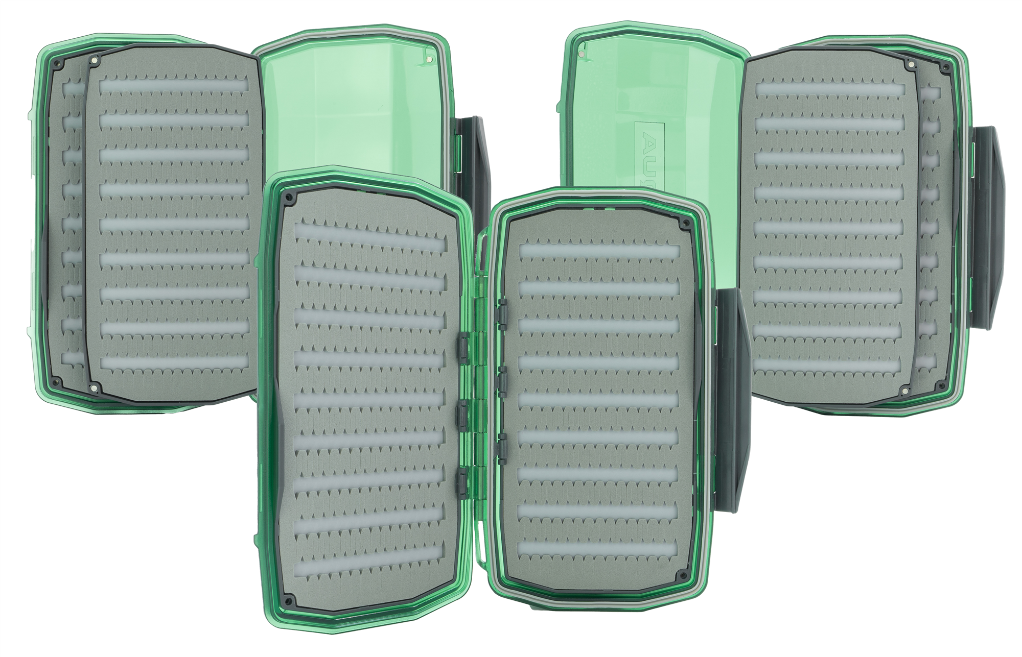 Three Umpqua Foam Waterproof Ultimate Nymph Fly Box's showing all leafs