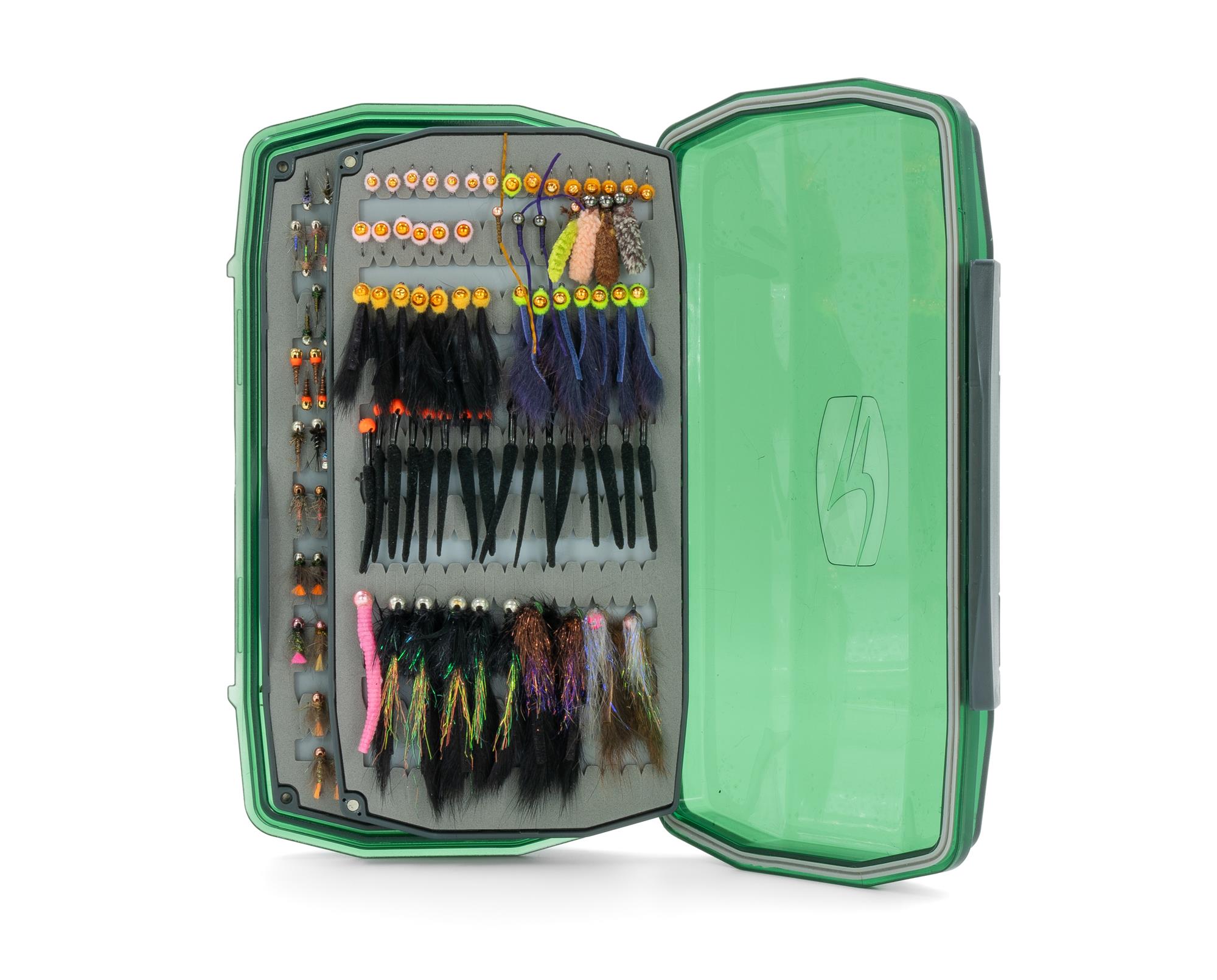 Umpqua Foam Waterproof Ultimate Nymph Fly Box is capable of handling larger sized leeches and smaller streamers