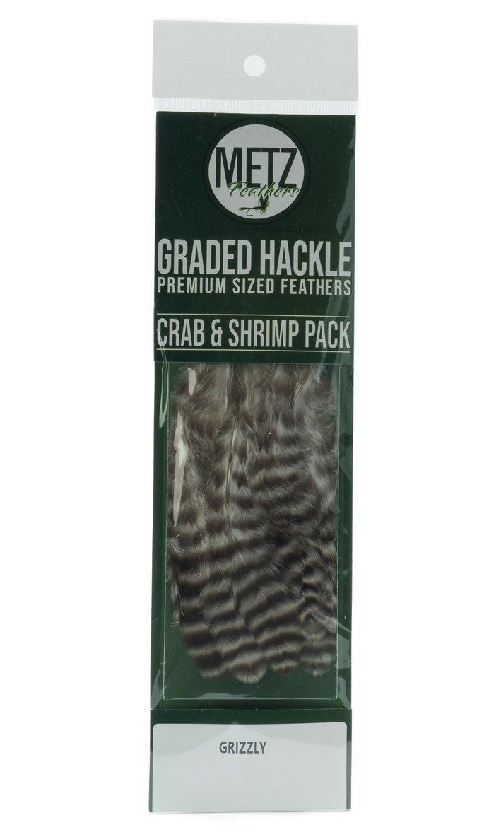 Umpqua Metz Hackle Crab Shrimp Pack are some of the best feathers for fly tying crab fly fishing flies.