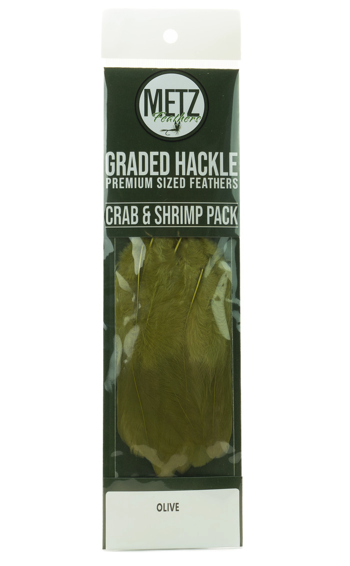 Use Umpqua Metz Hackle Crab Shrimp Pack for fly tying shrimp flies and crab patterns.