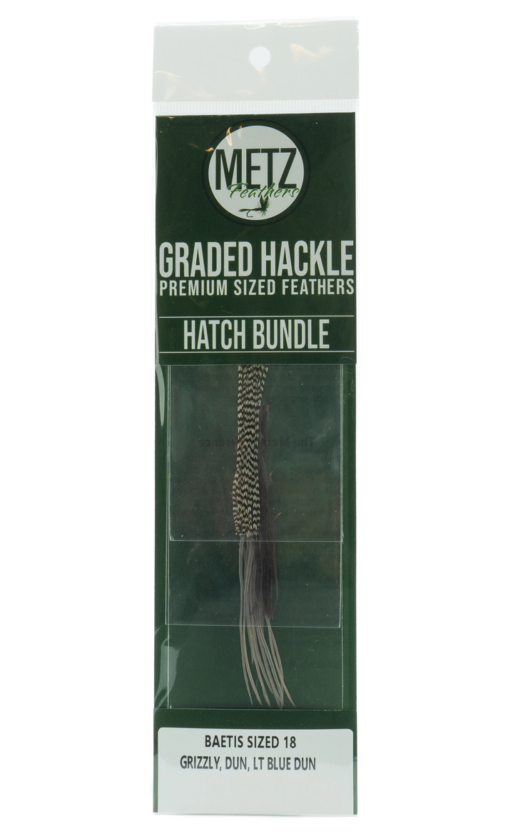 Umpqua Metz Hackle Hatch Bundle is a set of fly tying feathers perfect for fly tying baetis fly patterns.