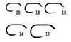 Umpqua XC210BL-BN Perdigon Fly Tying Hook Sizes