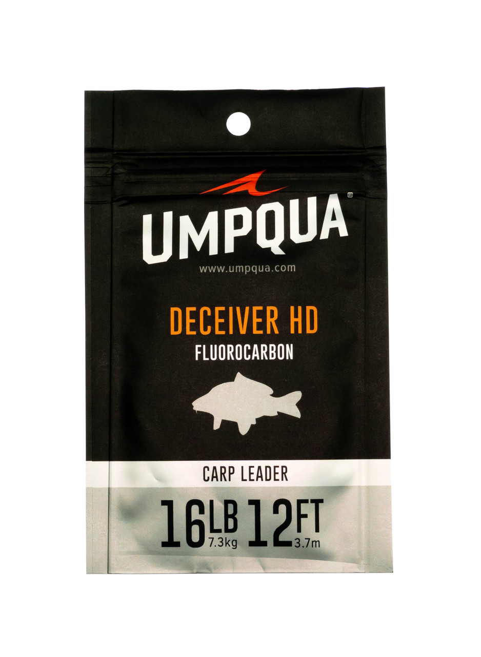 Umpqua Deceiver HD Carp Leader 12ft tapered fluorocarbon fly leader built for strength, precision, and low visibility.