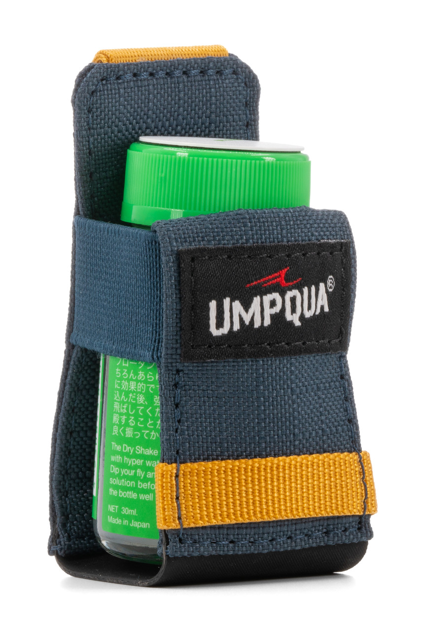Umpqua Northfork Shimi Shake Dock/Holder holding a bottle of Shimi Shake