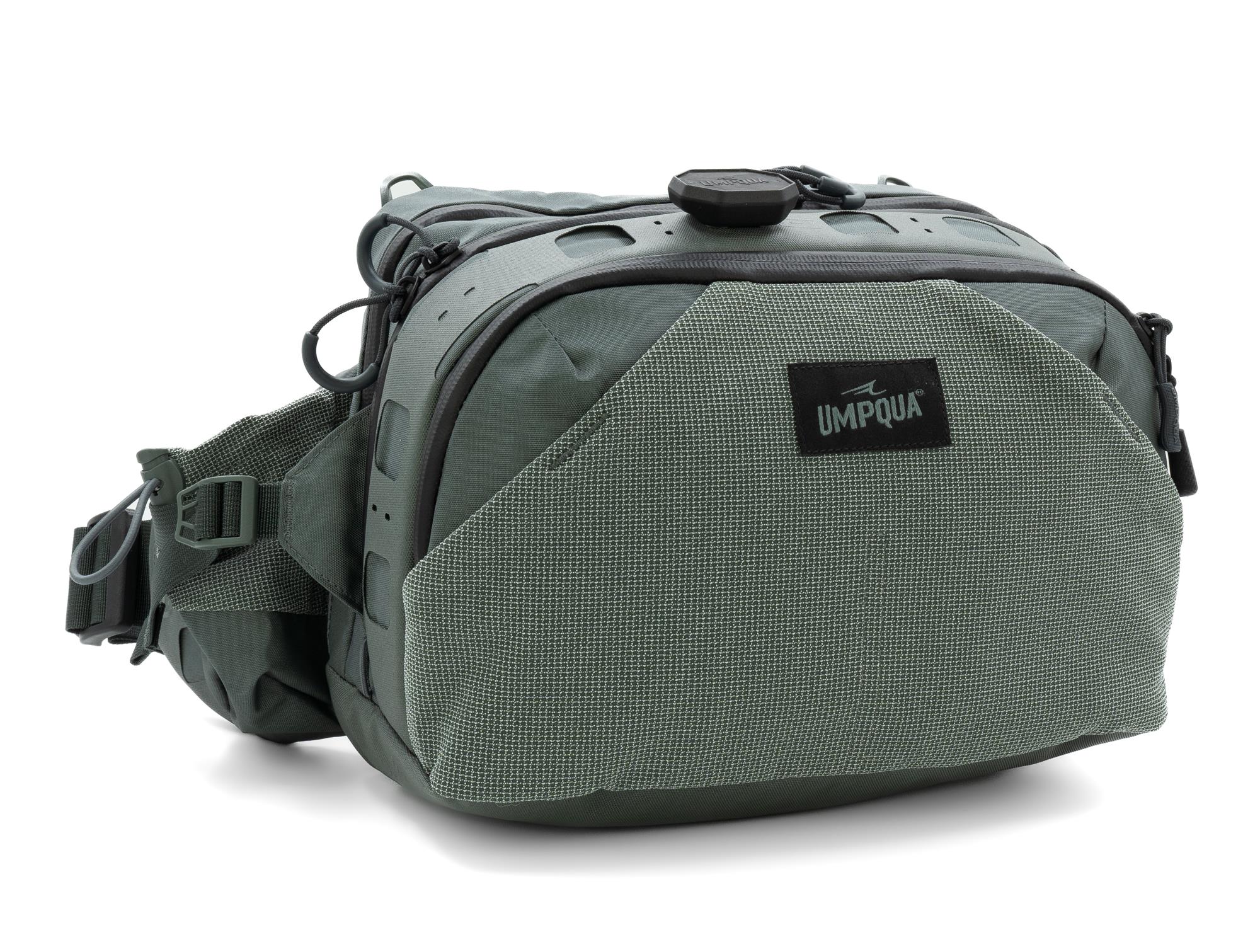 Umpqua SWIFTLINK Ledges waist pack product image green fly fishing waist pack with large storage and modular link ports
