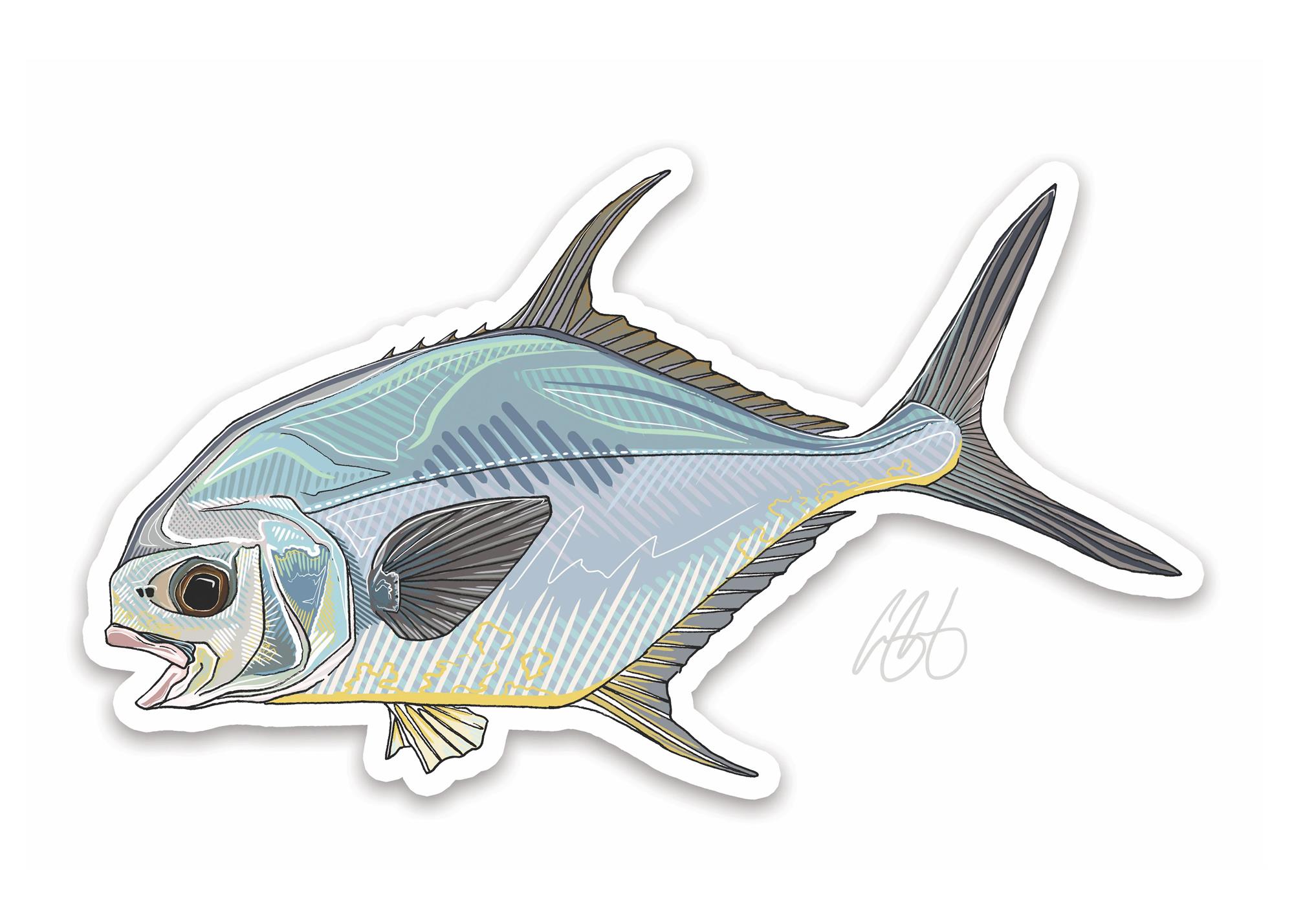 Decal design by Casey Underwood of a permit.