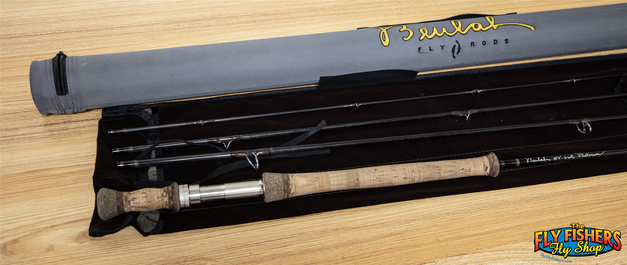 Used Beulah Platinum 10'4" 6wt 4 Piece Two-Handed Switch Fly Fishing Rod with rod tube and sock