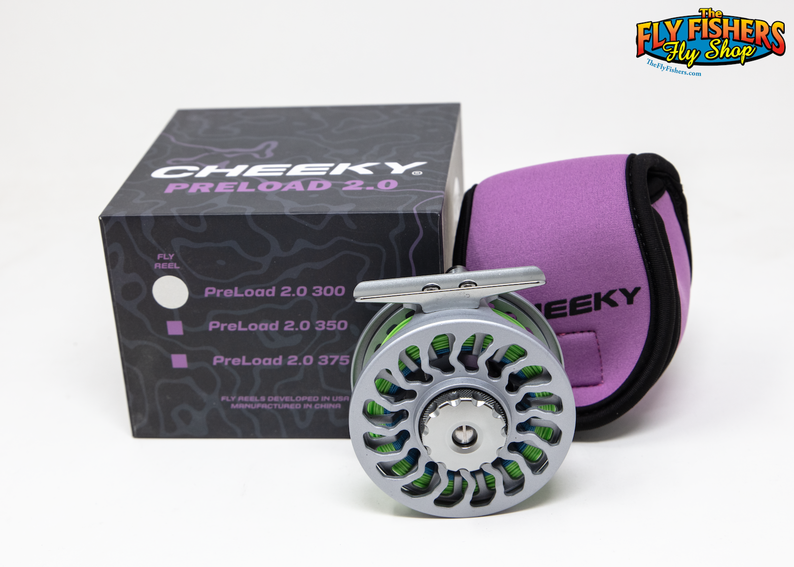 Cheeky PreLoad 2.0 300 2-4wt Lunar Fly Fishing Reel w/ Fly Line with box and pouch