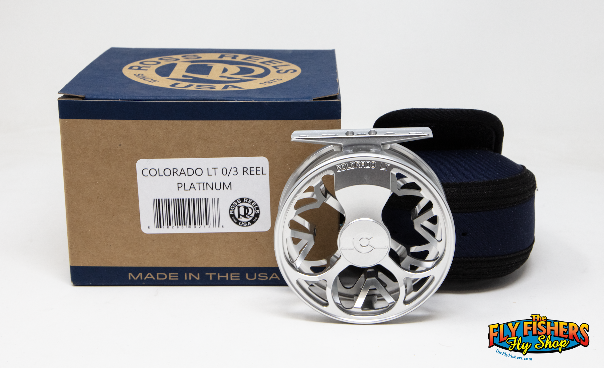 Used Ross Reels Colorado LT 0/3 Platinum Silver 0-3wt Click & Pawl Fly Fishing Reel with pouch and box
