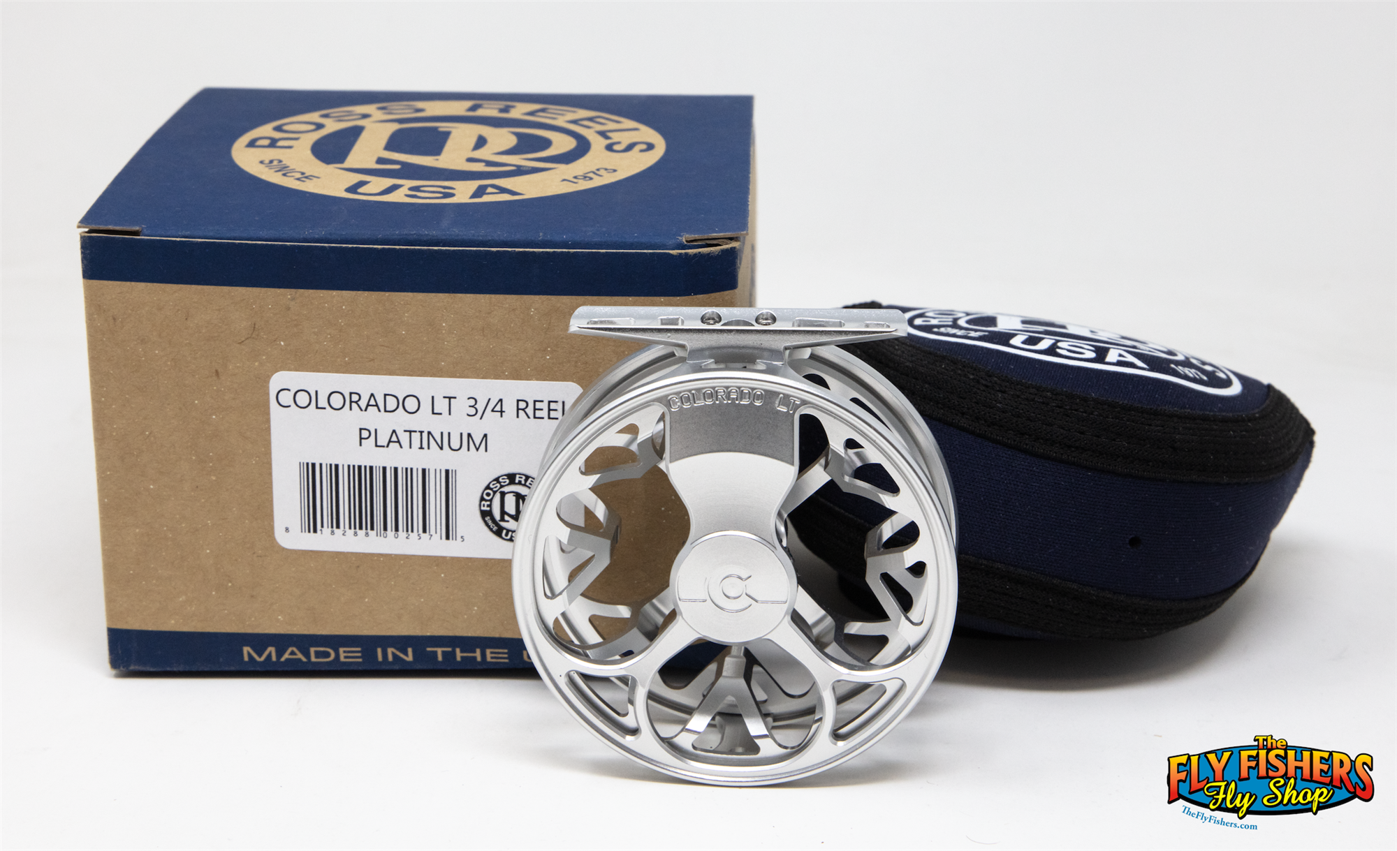 Used Ross Reels Colorado LT 3/4 Platinum Silver 3-4wt Click & Pawl Fly Fishing Reel with box and pouch.