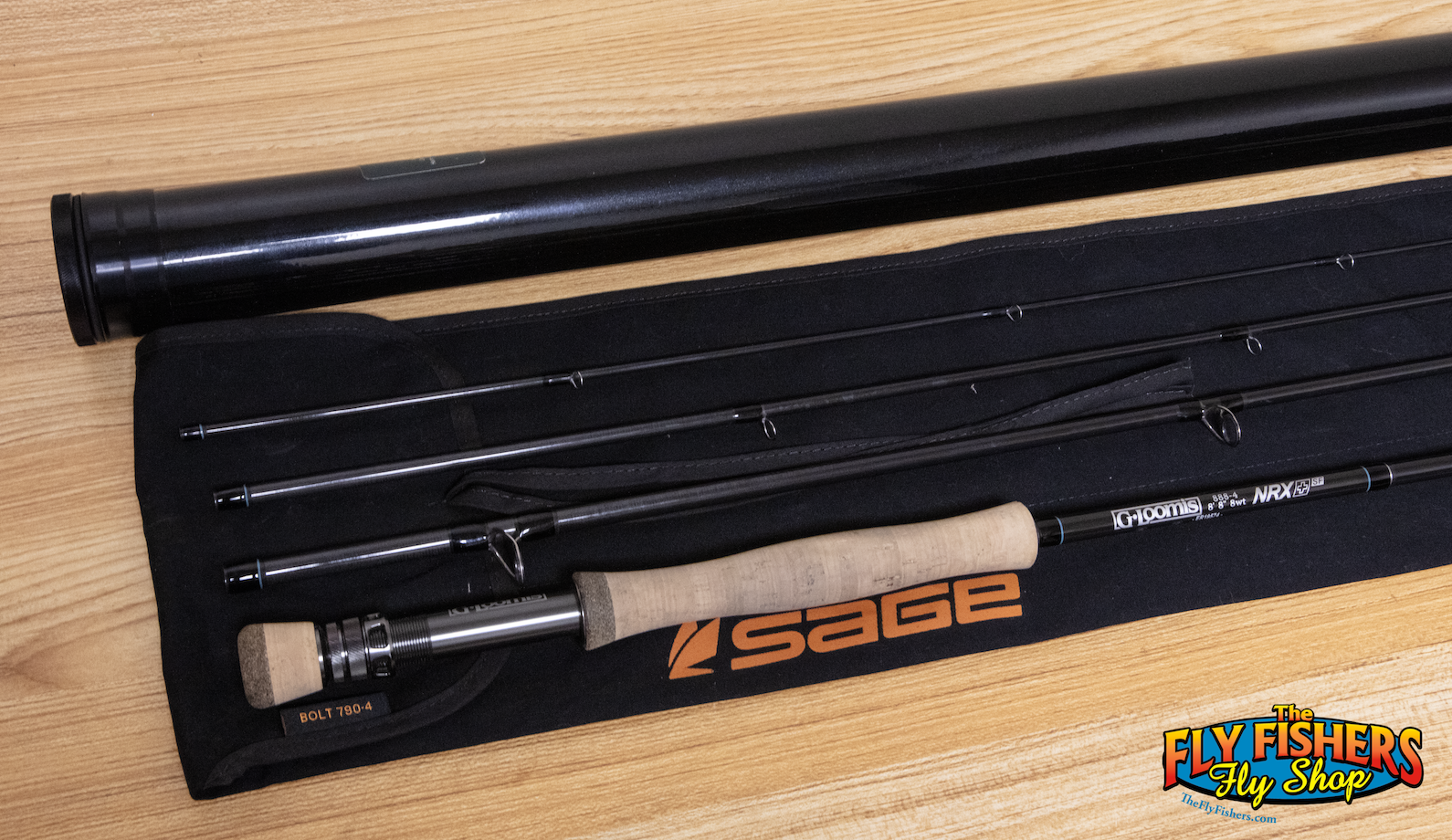 Used G.Loomis NRX+ Swim Fly 888-4 8wt 8'8" 4 Piece Fly Fishing Rod with rod sock and tube
