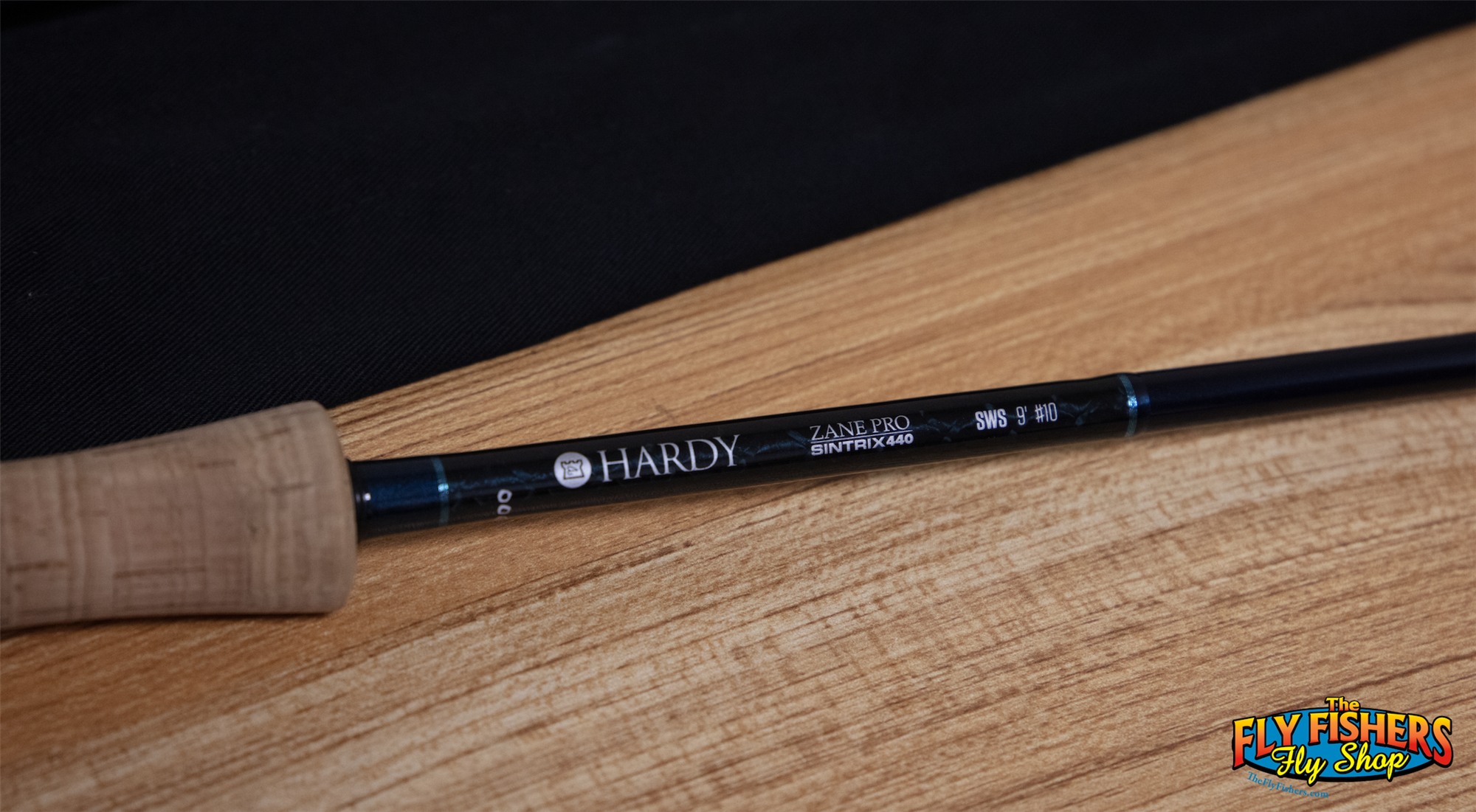 Handle detail of Used Hardy Zane Pro Sintrix 440 SWS 10wt 9'0" 4 Piece Fly Fishing Rod