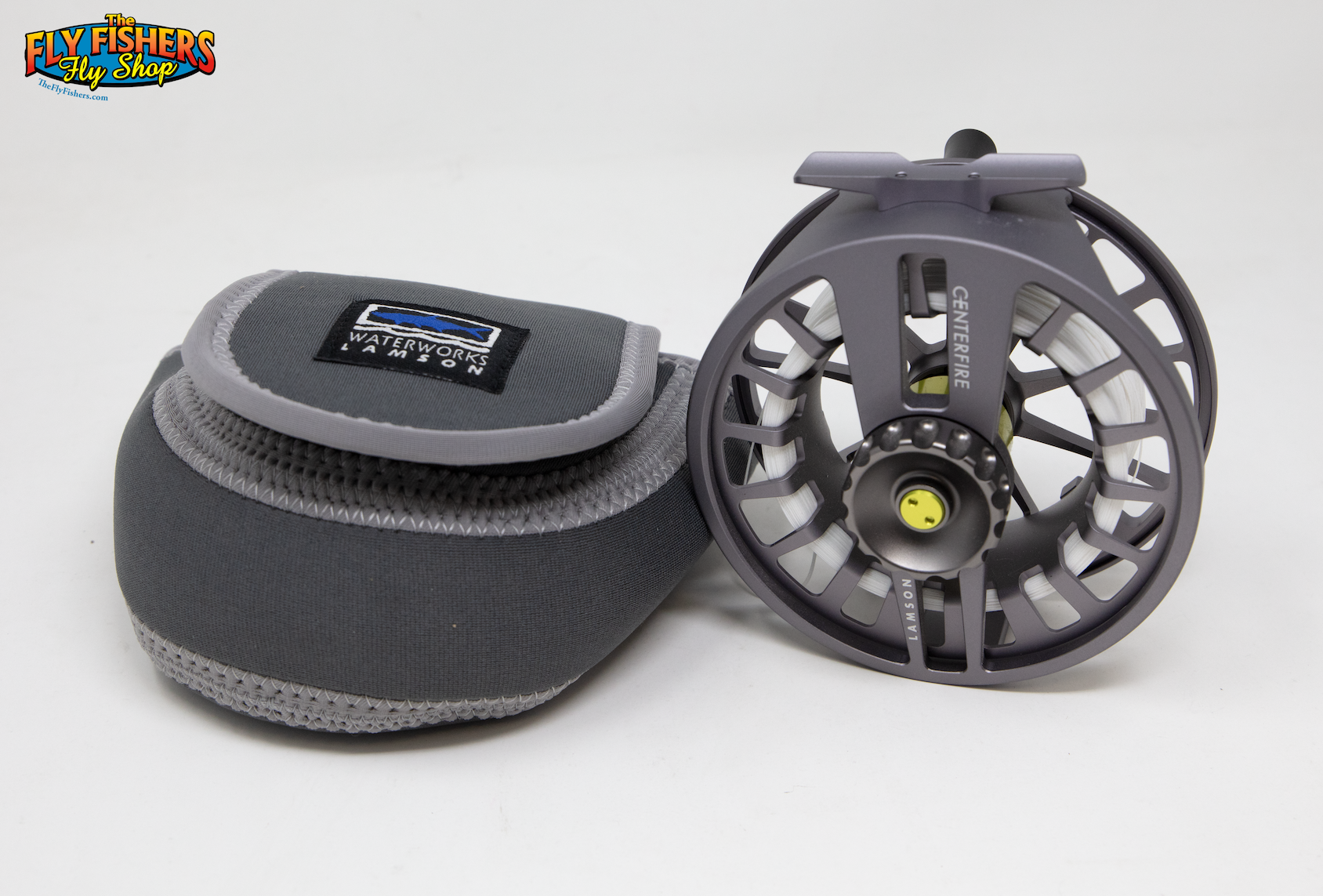 Used Lamson Centerfire 10 Citra Fly Reel with pouch
