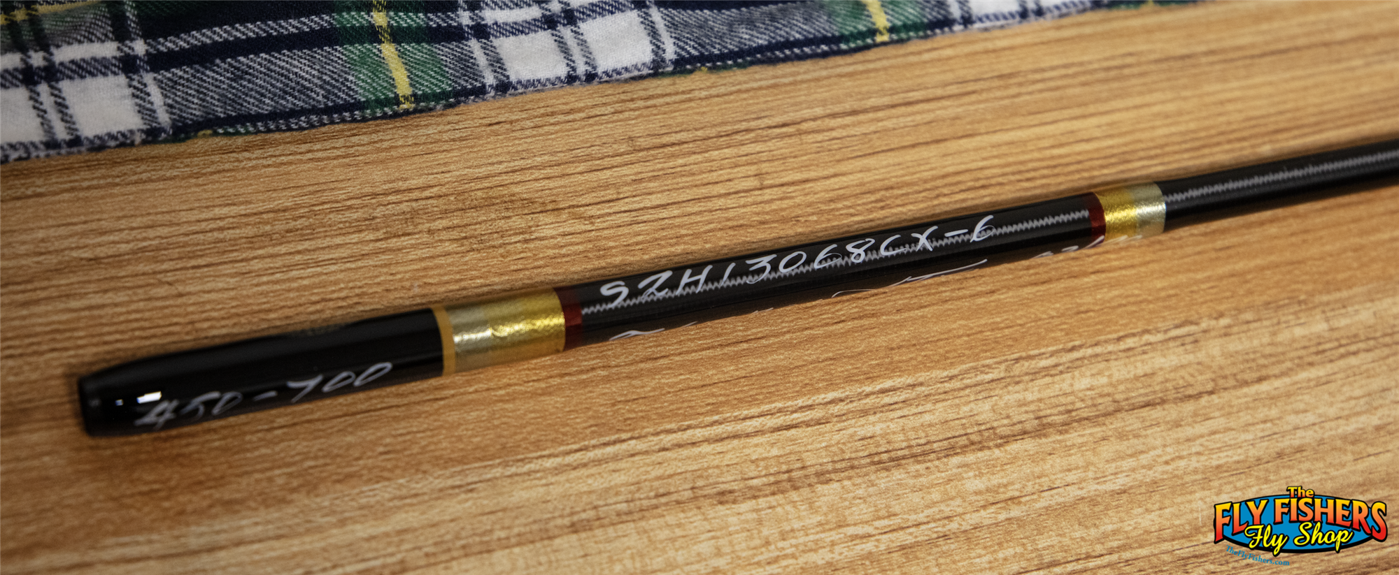 Label detail of Used R.B. Meiser Highlander CX S2H13068CX-6 Fly Rod