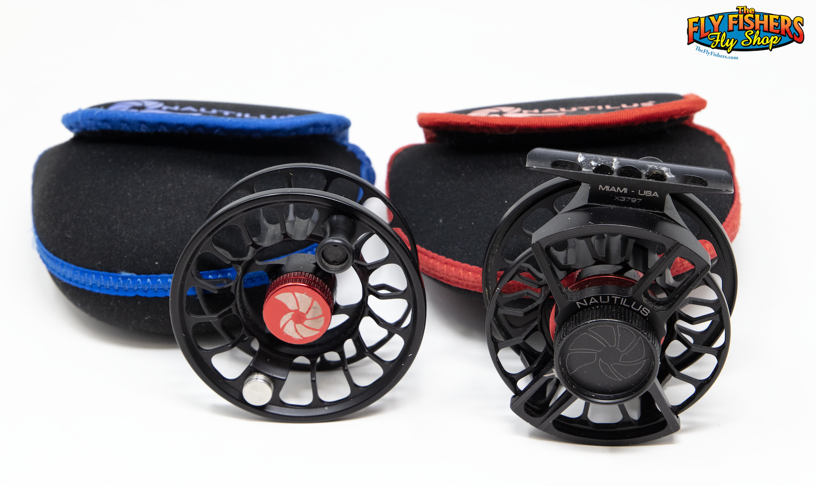 Used Nautilus XS Black Fly Reel & Spool with pouches