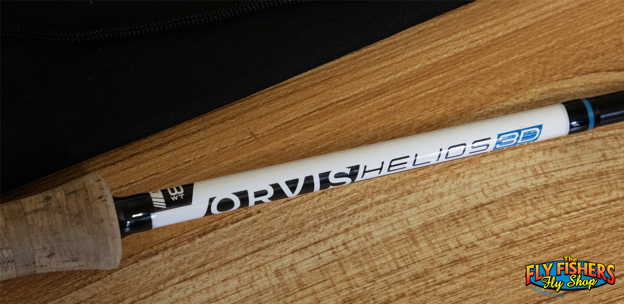 Handle detail of Used Orvis Helios 3D 8wt 9'0" 4 Piece Fly Fishing Rod