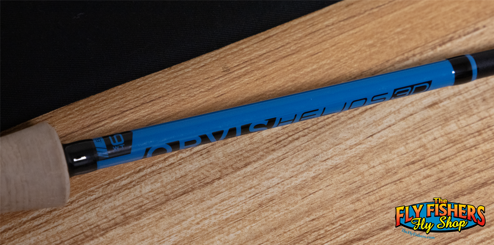 Label view of Used Orvis Helios 3D 9'0" 9wt 4pc Blue Label Fly Rod