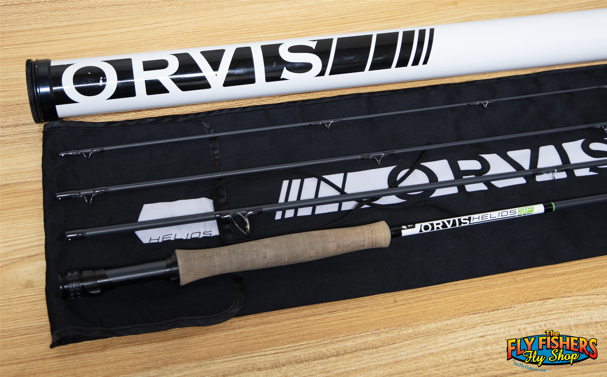Used Orvis Helios 3F 5wt 9'0" 4 Piece Fly Fishing Rod with rod tube and sock