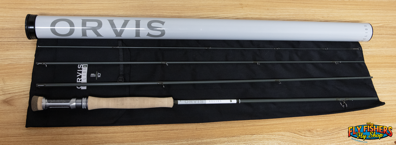Full view of Used Orvis Helios 4 F 3wt 10'0" 4pc Fly Rod