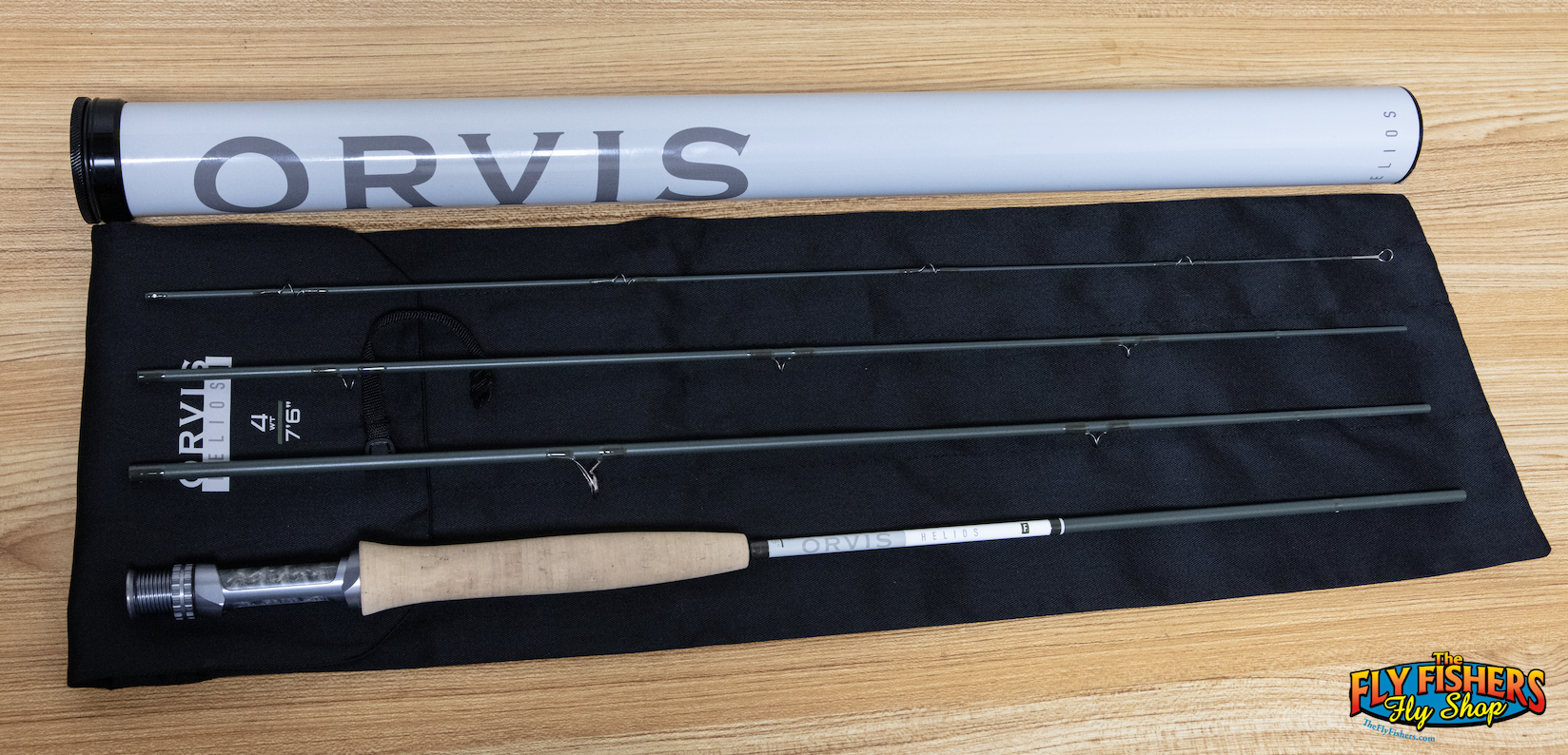 Full view of Used Orvis Helios 4 F 4wt 7'6" 4pc Fly Rod