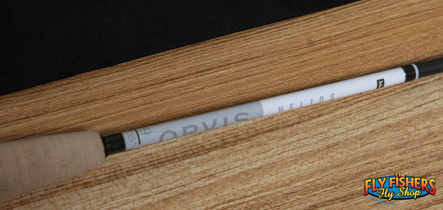 Label detail of Used Orvis Helios 4 F 4wt 7'6" 4pc Fly Rod