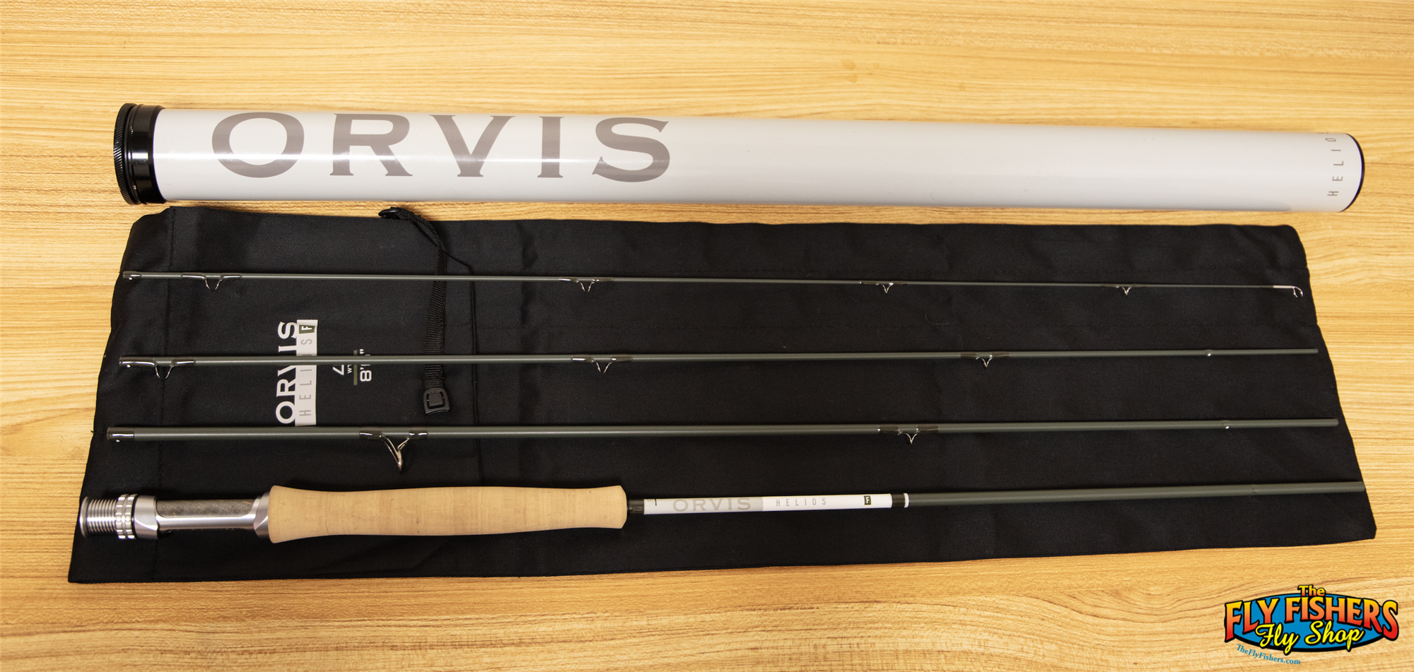 Full view of Used Orvis Helios 4 F 4wt 8'6" 4 Piece Fly Fishing Rod