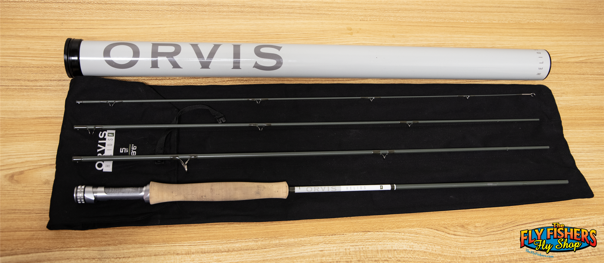 Full view of Used Orvis Helios 4 F 5wt 8'6" 4 Piece Fly Fishing Rod