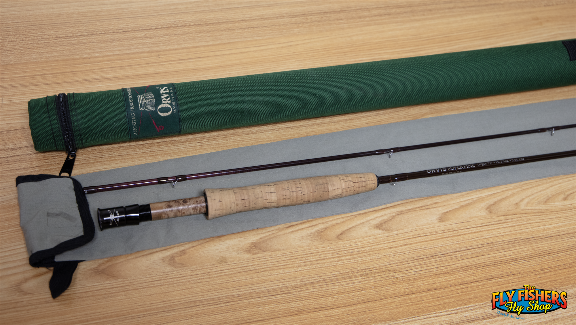 Angled half of Used Orvis Superfine Full Flex 5.5 5wt 7'9" 2pc Fly Fishing Rod