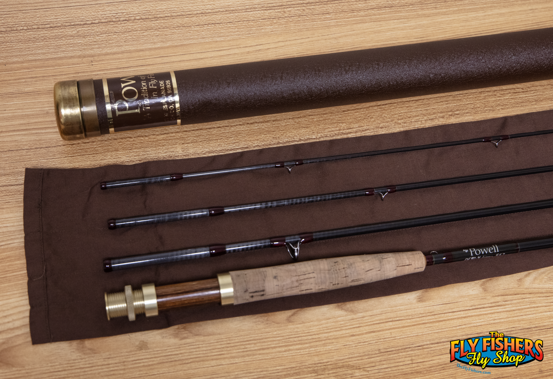 Used Powell DF 90-4 Lines 5,6,7 9'0" 4 Piece Fly Fishing Rod with rod sock and tube