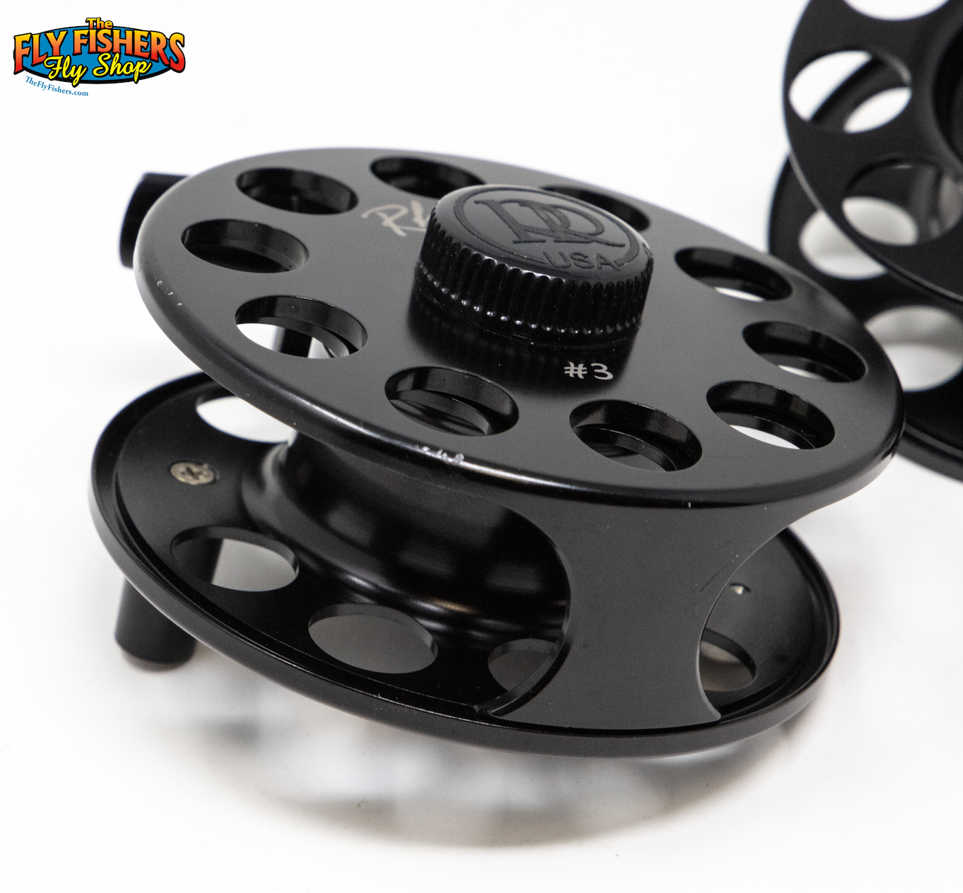 Detail of Used Ross Reels Rhythm 3 Black 5-7wt Fly Fishing Reel & Spool - Made in USA
