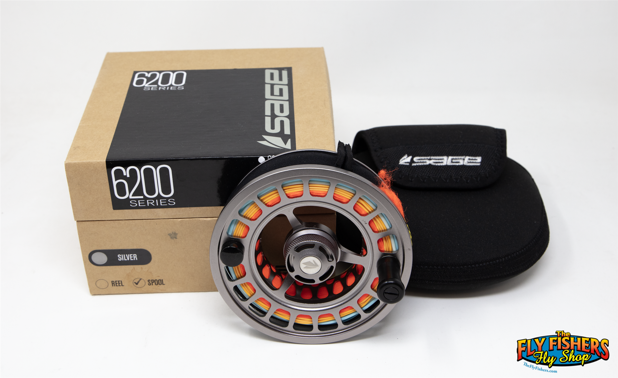 Used Sage 6200 Series 6210 10-11wt Silver Fly Fishing Reel Spare Spool with box and pouch