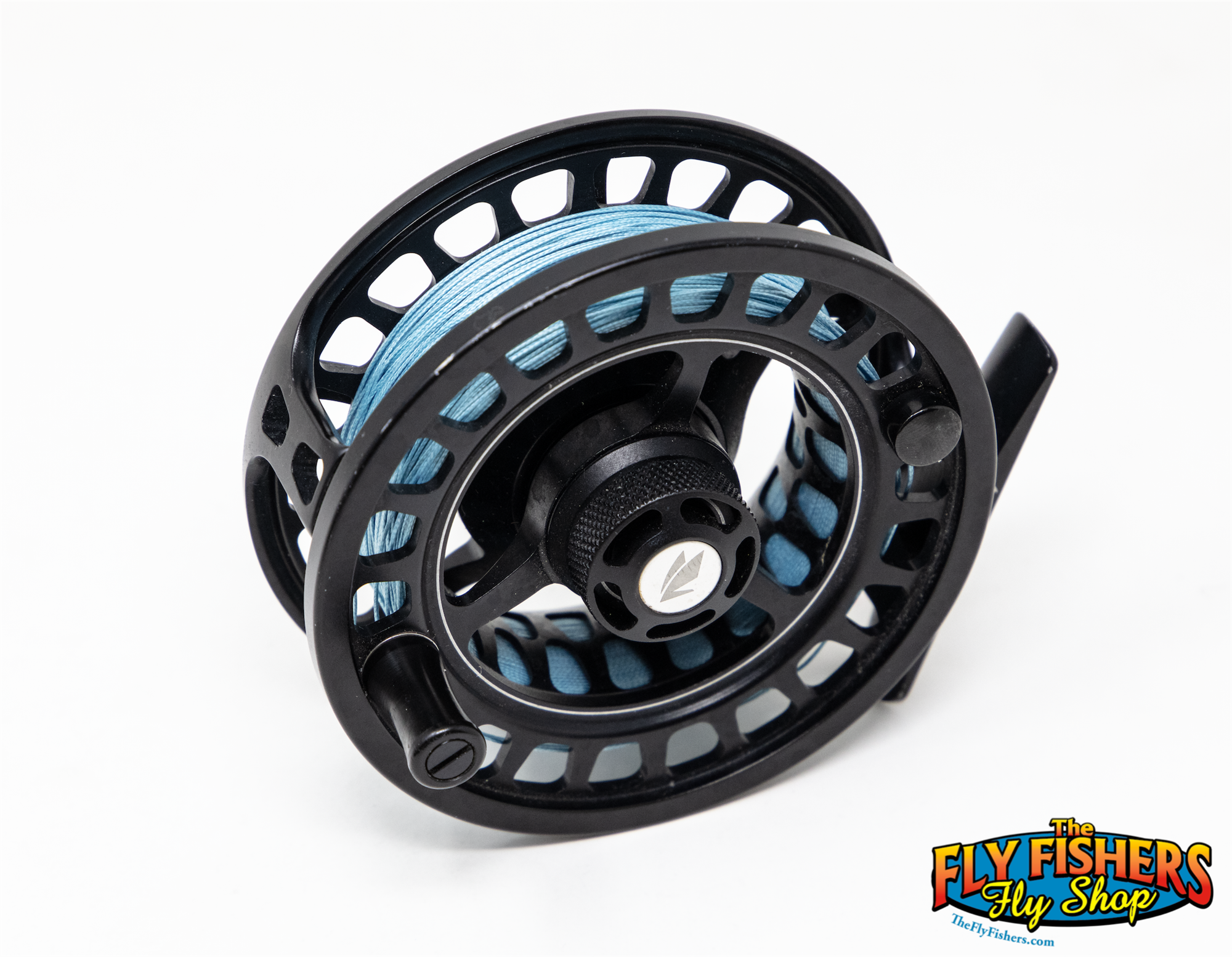 Spool side view of Used Sage 6200 Series 6260 6-7wt Stealth Black Fly Fishing Reel