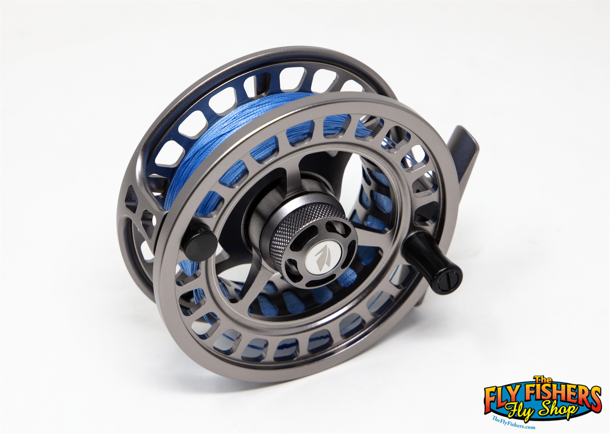 Spool side view of Used Sage 6200 Series 6260 6-7wt Silver Fly Fishing Reel