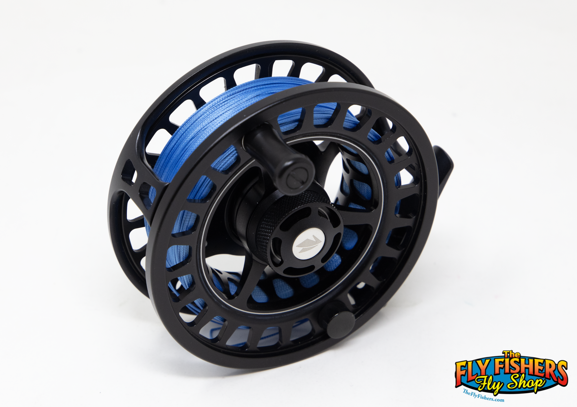 Spool side view of Used Sage 6200 Series 6280 8-9wt Stealth Black Fly Fishing Reel