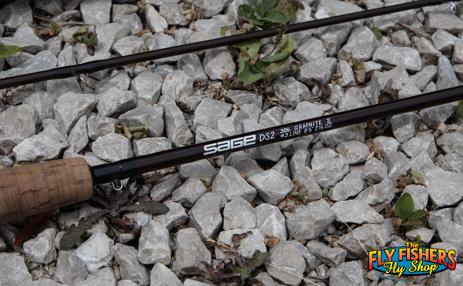 Handle detail of Used Sage DS2 Graphite II 386 3wt 8'6" 2 Piece Fly Fishing Rod