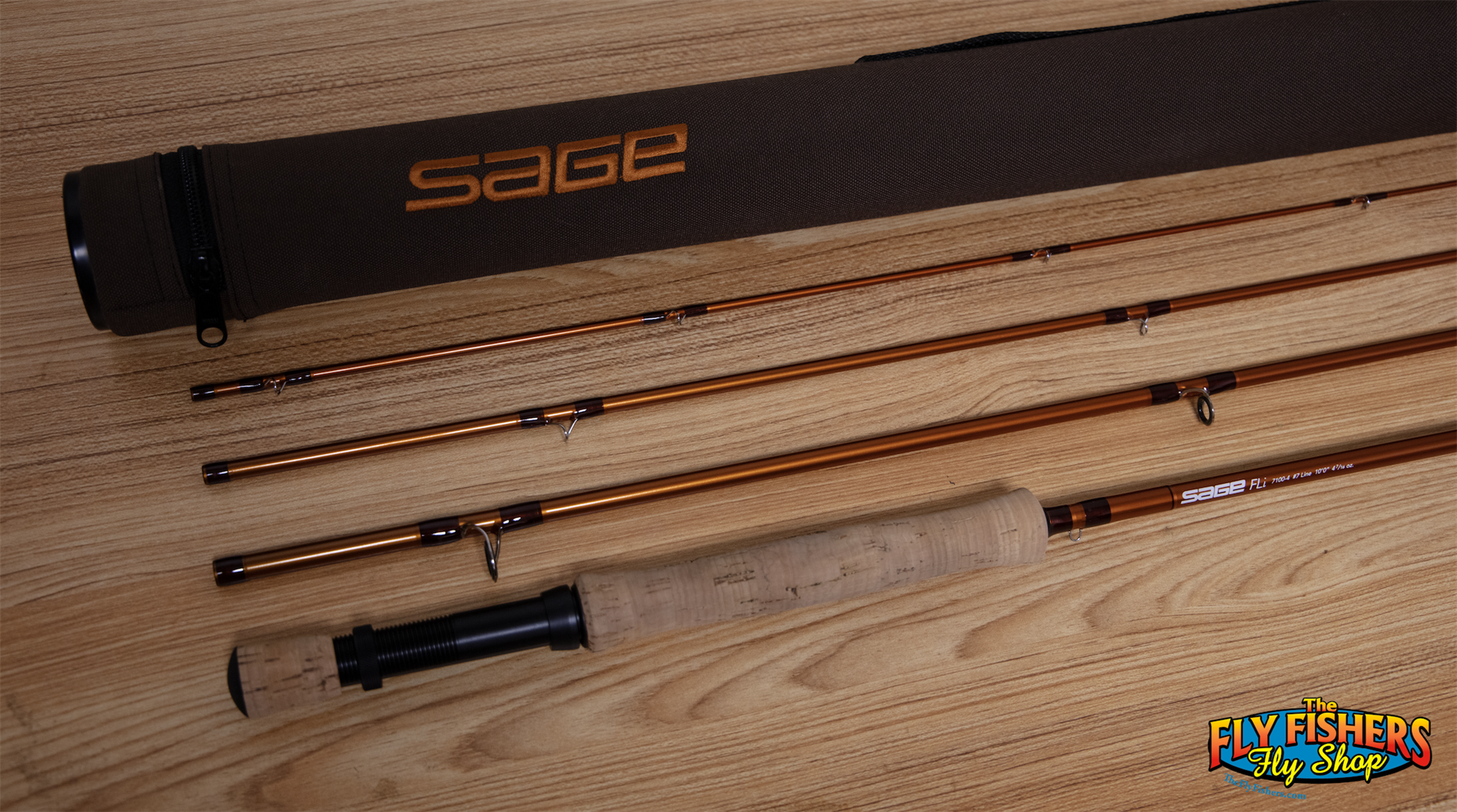 Used Sage FLi 7100-4 7wt 10'0" 4 Piece Fly Fishing Rod with rod tube