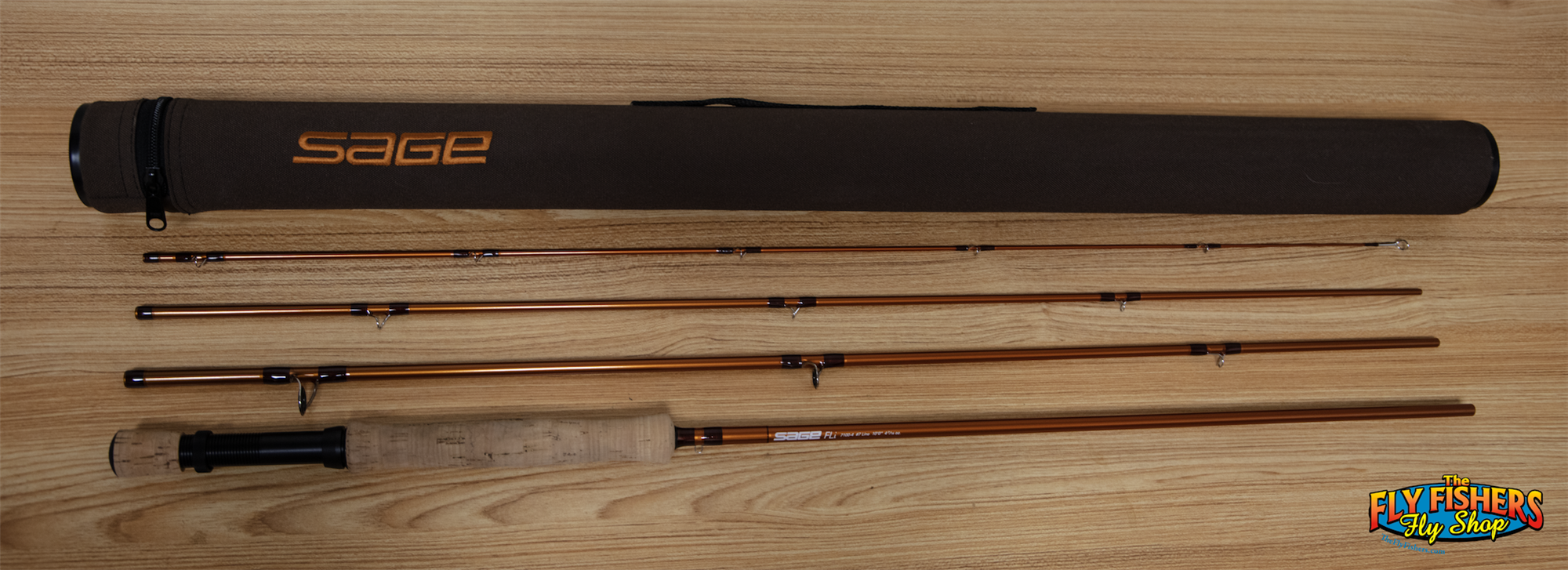 Full view of Used Sage FLi 7100-4 7wt 10'0" 4 Piece Fly Fishing Rod
