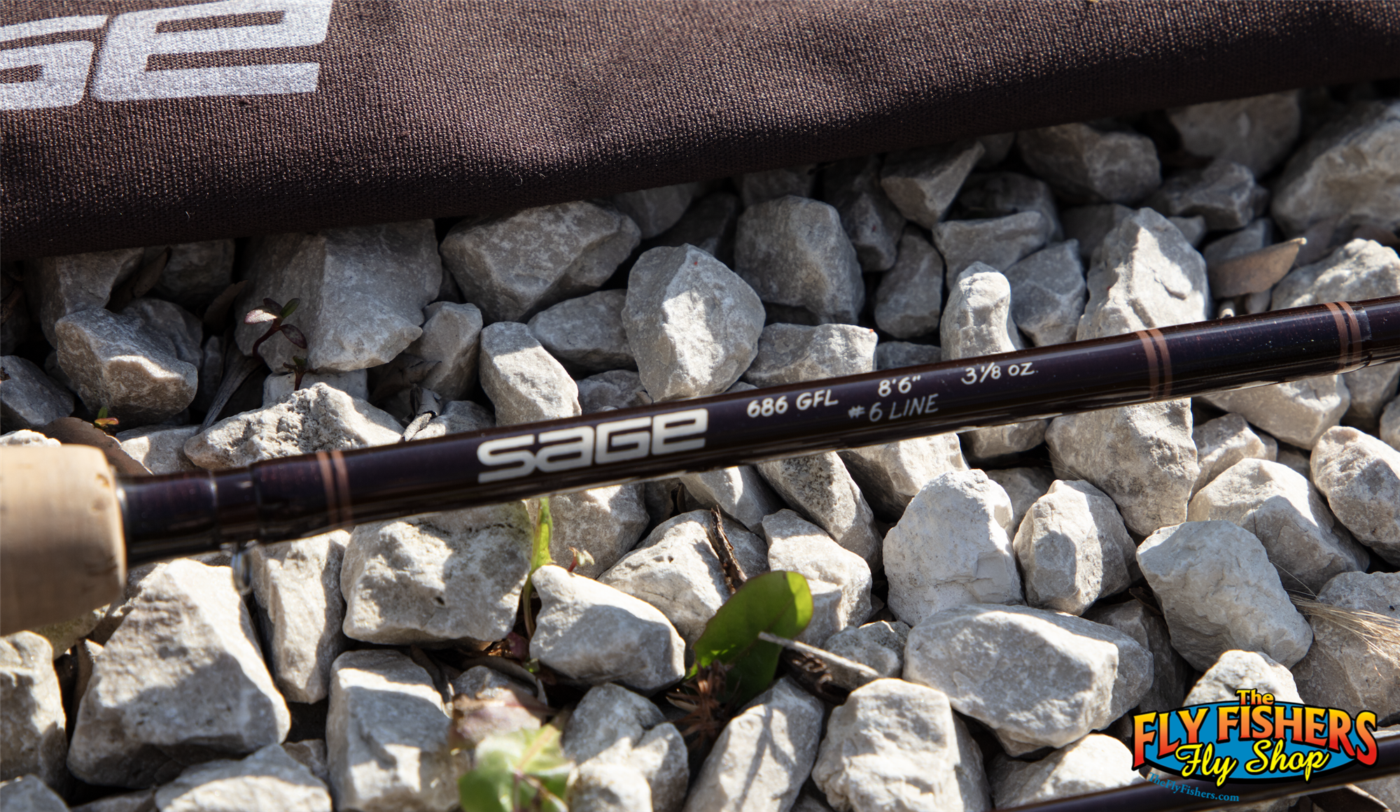Handle detail of Used Sage 686 GFL 6wt 8'6" 2pc 3 1/8oz Fly Fishing Rod
