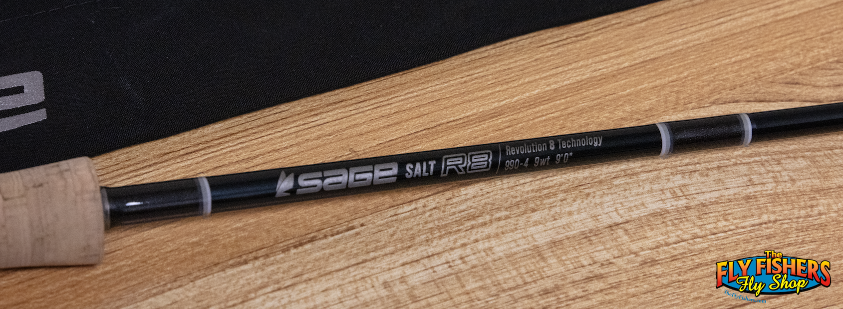 Label detail of Used Sage R8 Salt 990-4 9wt 9'0" 4 Piece Fly Rod