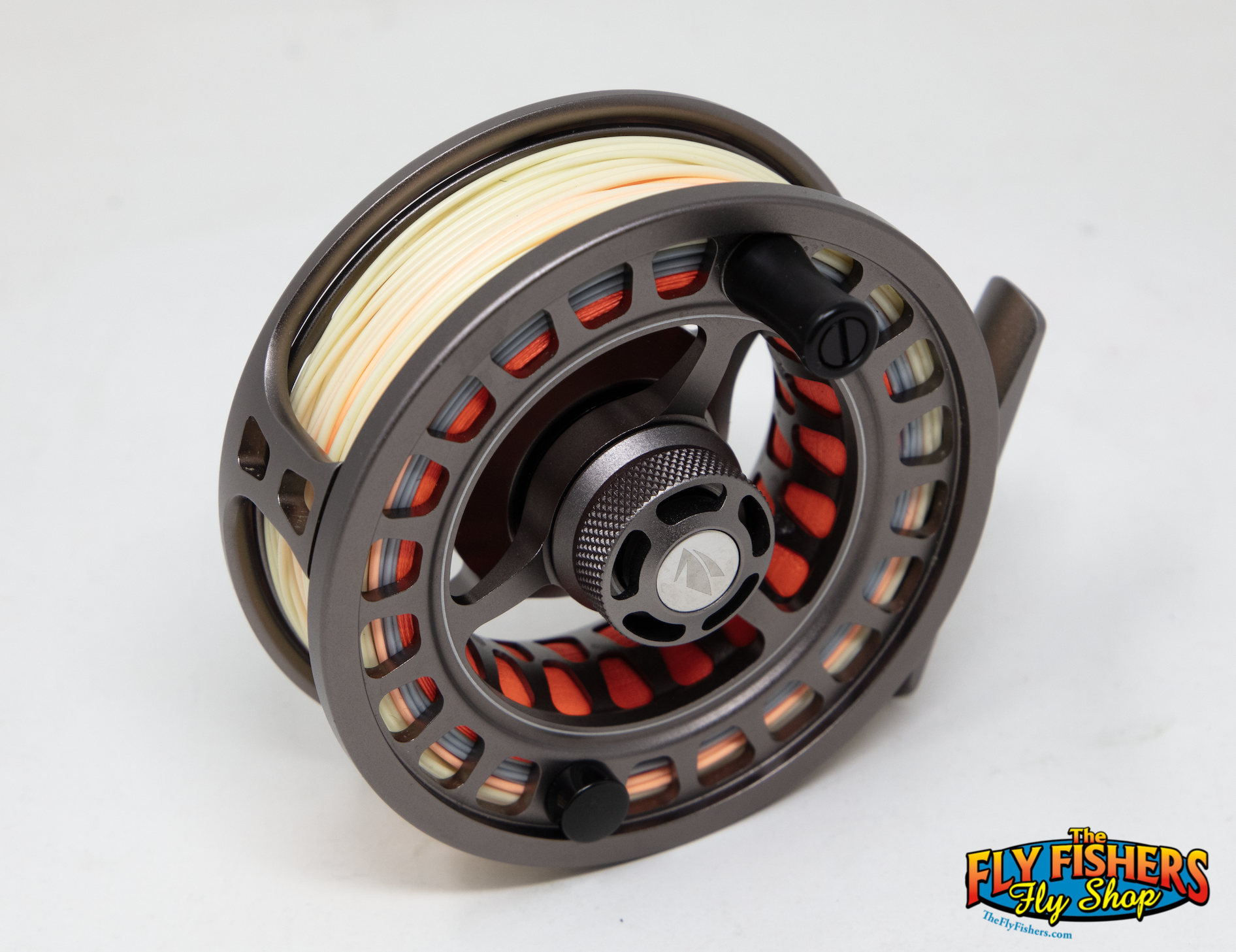 Spool side view of Used Sage Spectrum Max 6/7 Silver 6-7wt Fly Fishing Reel