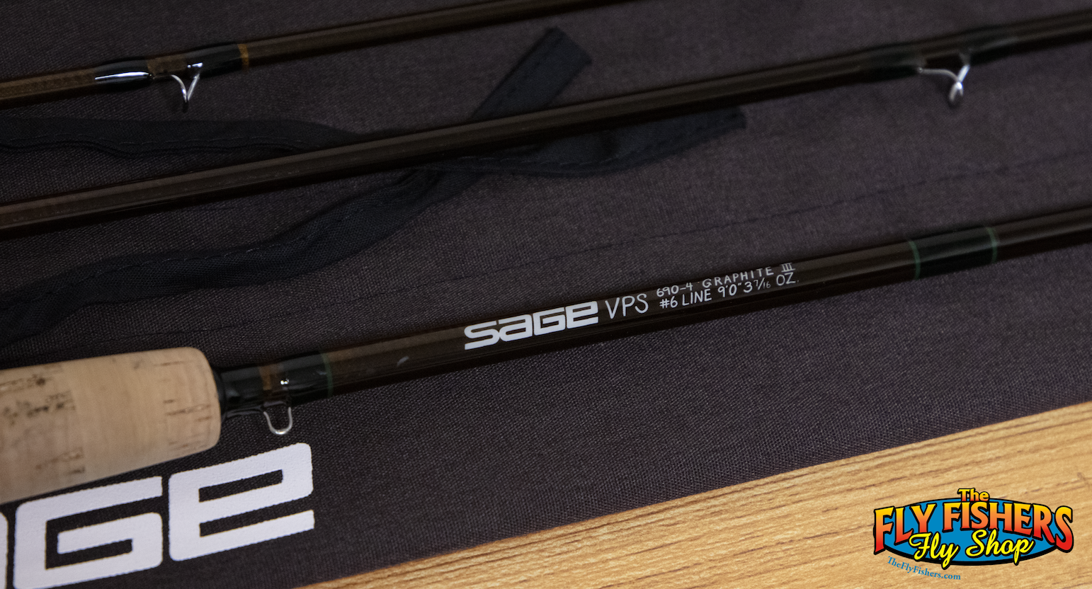 Handle label of Used Sage VPS Graphite III 690-4 6wt 9'0" 4 Piece Fly Fishing Rod