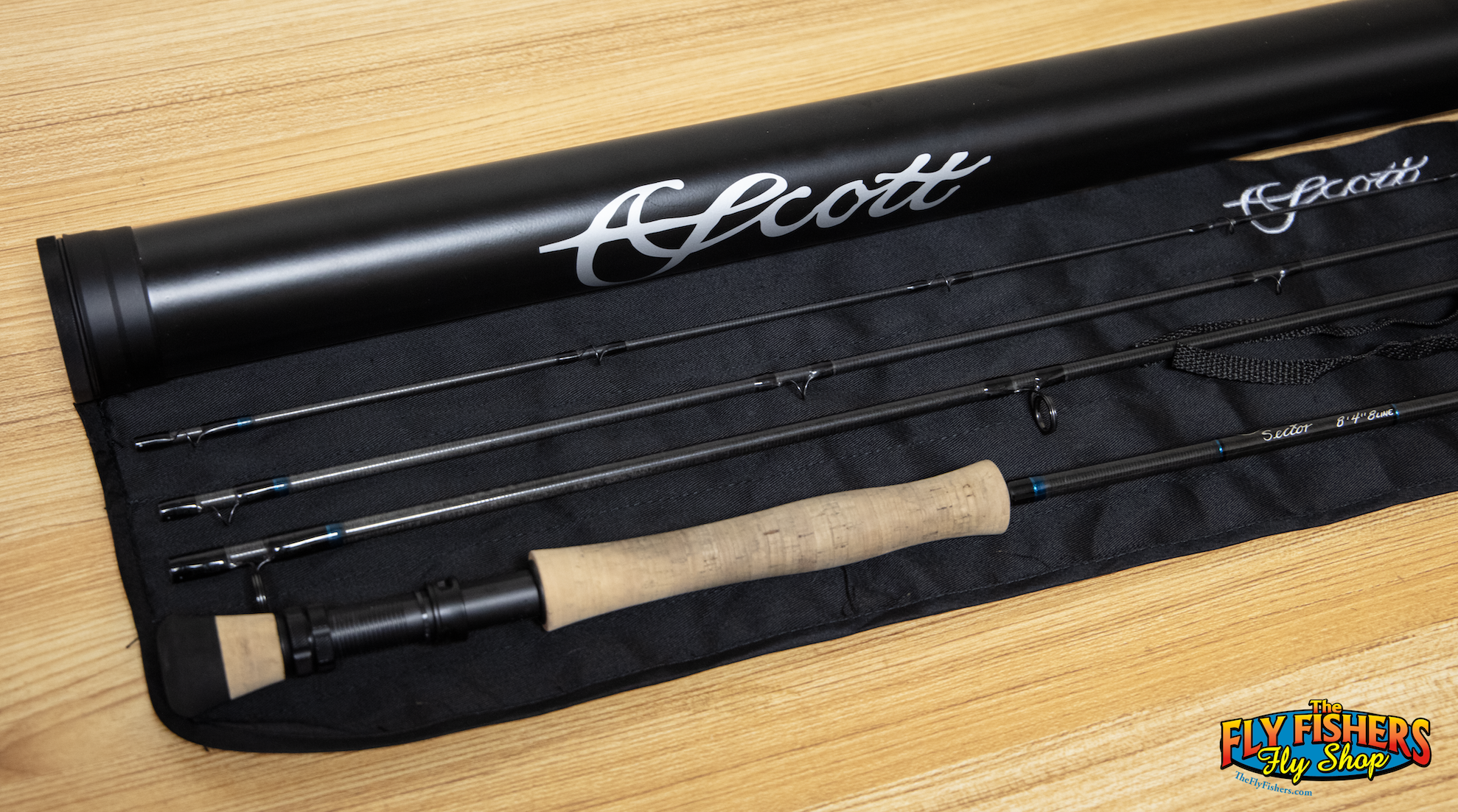 Used Scott Sector 848/4 8wt 8'4" 4 Piece Fly Fishing Rod with tube and sock