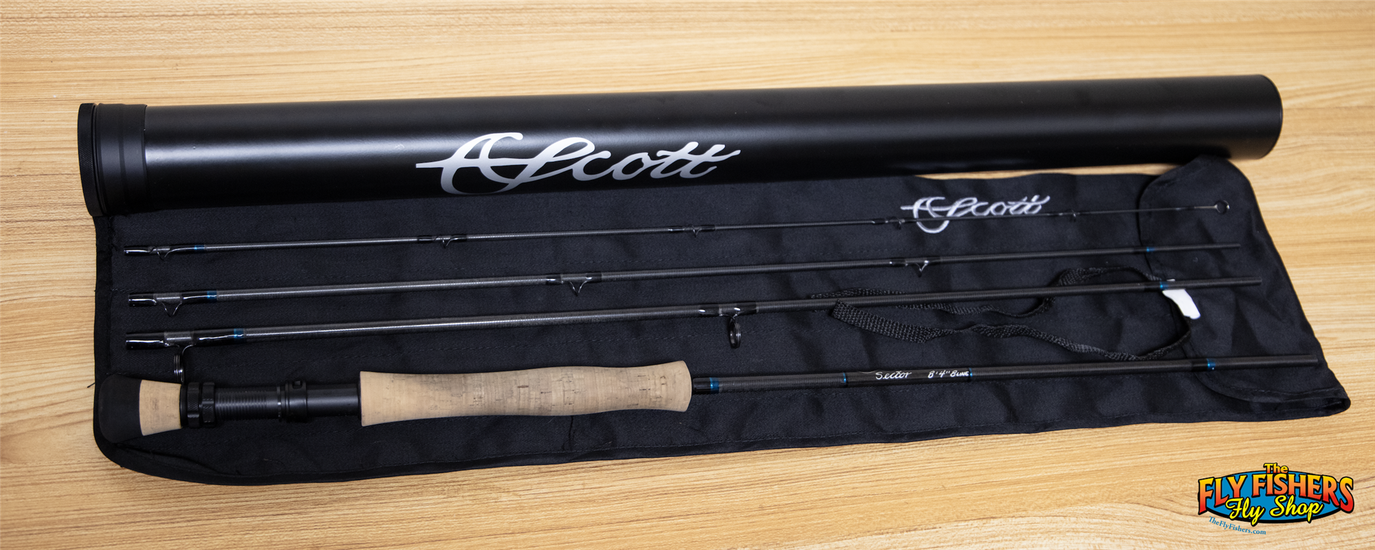 Full view of Used Scott Sector 848/4 8wt 8'4" 4 Piece Fly Fishing Rod