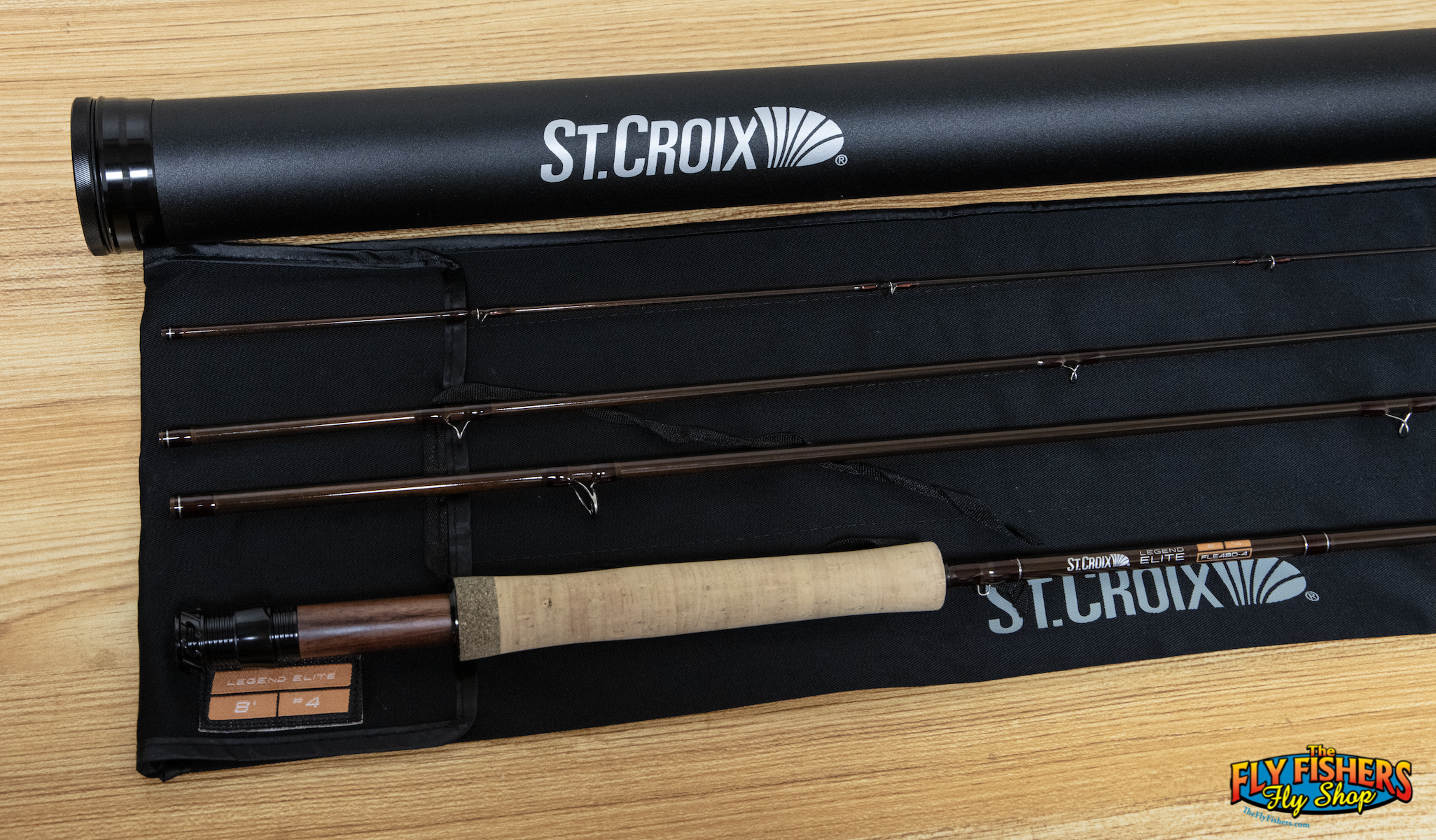 Used St. Croix Legend Elite Freshwater FLE 480-4 4wt 8'0" 4pc Fly Fishing Rod with rod tube and sock