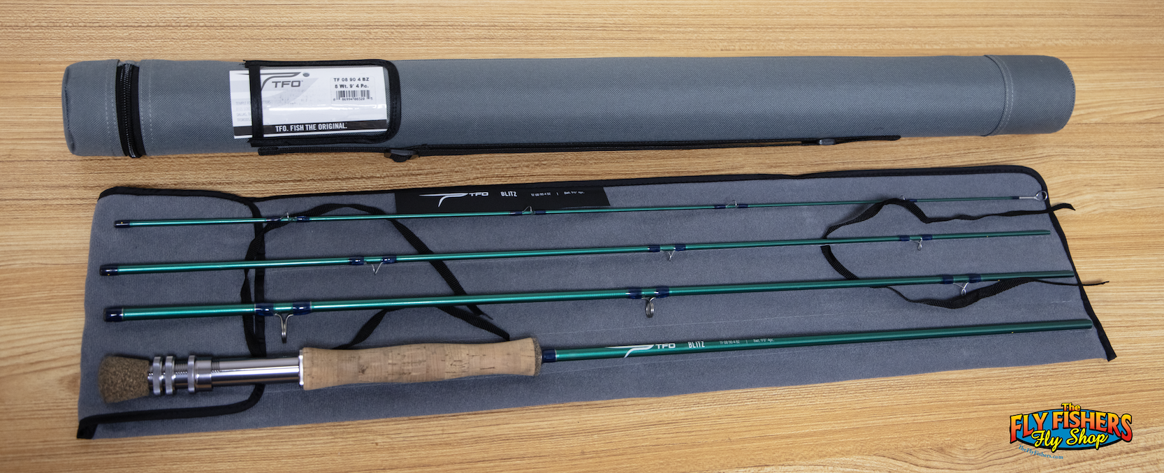 Full view of Used TFO Blitz TF 08 90 4 BZ 8wt 9'0" 4 Piece Fly Fishing Rod