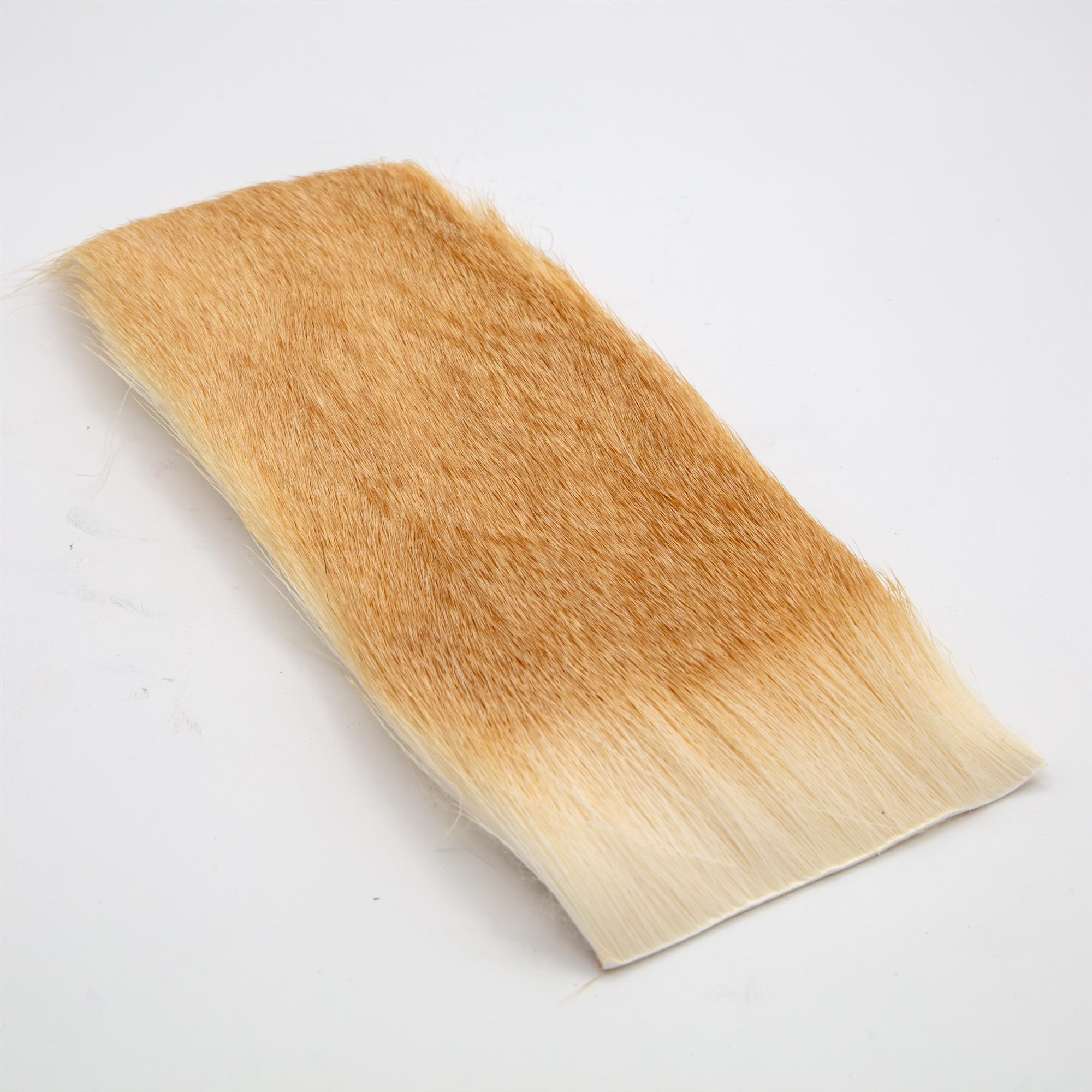 Bleached Varner deer hair patch for tying light-colored divers, sliders, and topwater flies