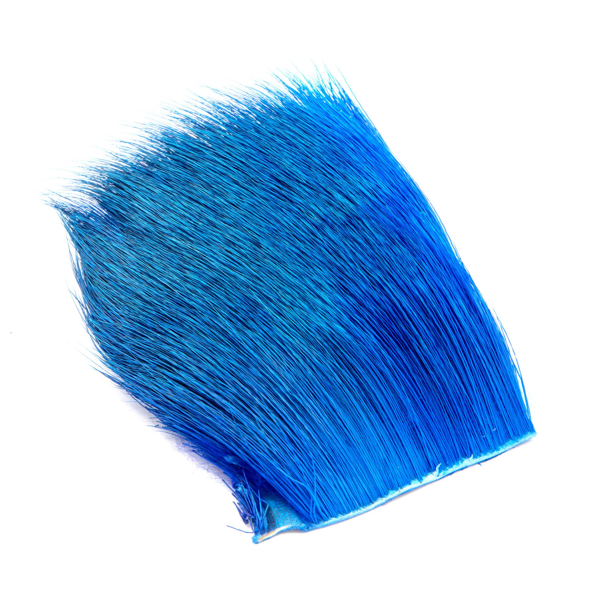 Extreme blue Varner deer belly hair patch for bright topwater and attractor flies